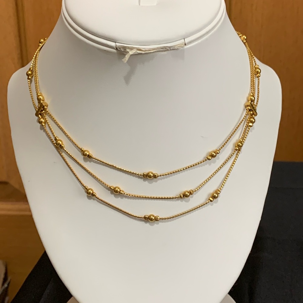 Monet gold tone 3 strand necklace - Picture 2 of 3